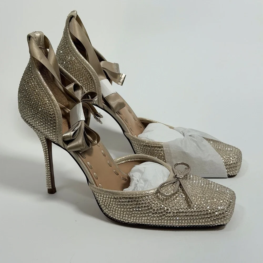 STEVE MADDEN Size-11 Womens Larina-R Heels- Champagne